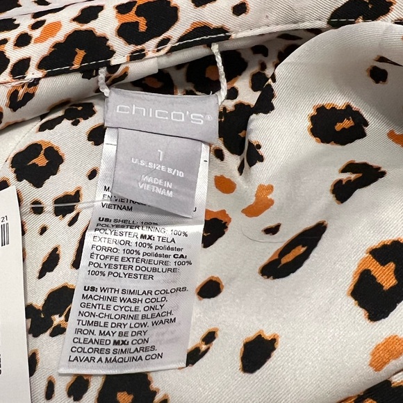 New with tag Chicos boho kimono jacket burnt orange with leopard floral accents - Picture 5 of 6